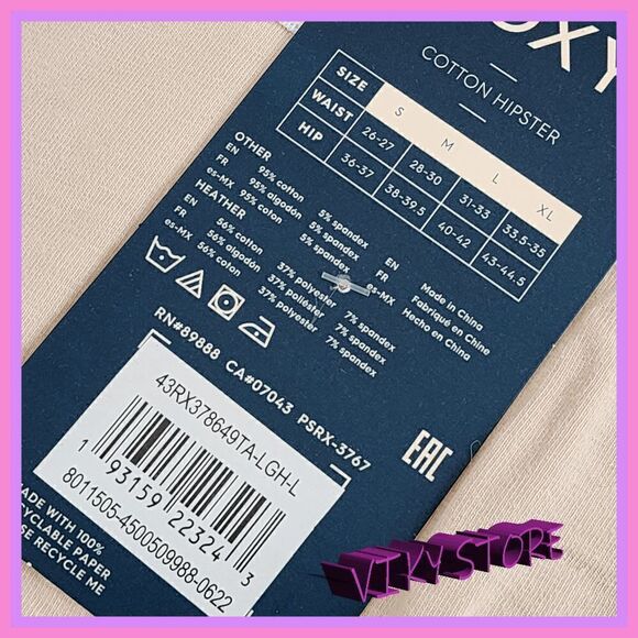 NWT {Roxy} Chic Essentials:  Pack of 3 Hipsters, LARGE NWT - Picture 3 of 5